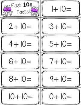 Fact Fluency Fast Tens Addition- Adding Ten by The Proactive Classroom