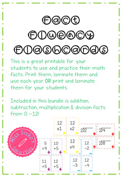 Preview of Fact Fluency Flashcards