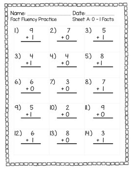 Fact Fluency Practice Sheets by caitlinANDshannon | TpT