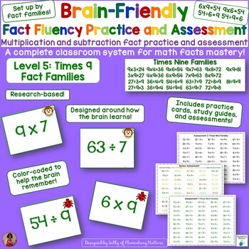 Fact Fluency System Level Five - X9 Fact Families by Elementary Matters