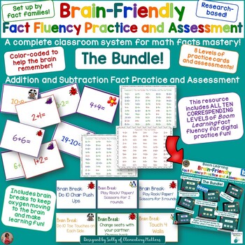 Preview of Math Fact Fluency System for Add & Subtract Practice, Assessments, & Digital