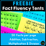 Fact Fluency Tents FREE (no more flash cards) Add, Subtrac
