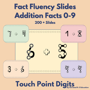 Preview of Fact Fluency Touch Point Numbers Math Addition Facts 0-9 Slides