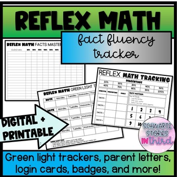 Preview of Reflex Math Fact Fluency Data Tracker for Students + Teachers
