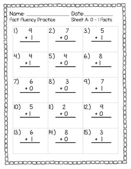 Fact Fluency Worksheets (0-10 Facts) by caitlinANDshannon ...