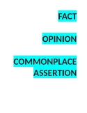 Fact, Opinion, Commonplace Assertion quiz
