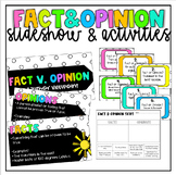Fact & Opinion Slideshow, Task card and Activity Set