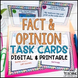 Fact and Opinion Task Cards | Digital and Printable