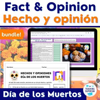 Preview of Fact Opinion Worksheet & Game - Hallowen - Bilingual hecho y opinión BUNDLE