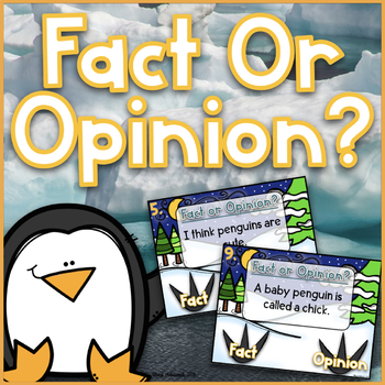 Preview of Fact and Opinion Interactive PowerPoint~ Penguins