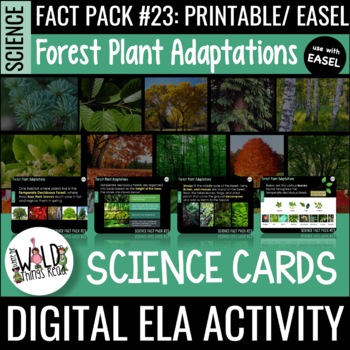 Preview of Science Fact Pack 23: Forest Plants Printable Task Cards & Assessment