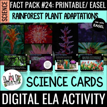 Preview of Science Fact Pack 24: Rainforest Plants Printable Task Cards & Assessment