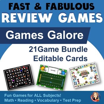 Preview of Games Galore for Classroom Review | 21 File Folder and Board Games