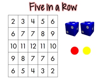 Preview of SmartBoard Lesson for 1.3.2--Five in a Row