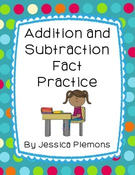 Preview of Fact Tests for Addition/Subtraction Strategy Practice