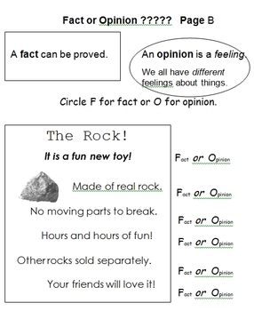 Fact Versus Opinion Worksheets by TeachersRock60 | TpT