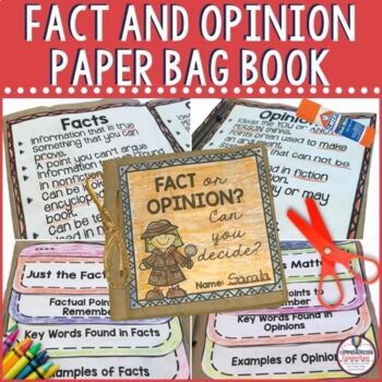 Preview of Fact and Opinion Activity Hands-on Project Paper Bag Book