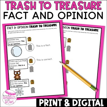 Preview of Fact and Opinion Activity-- Print and Digital Options