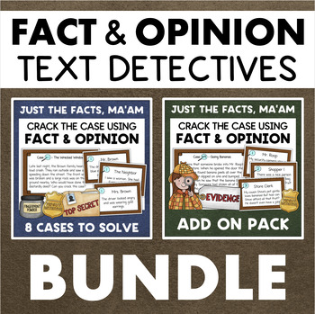 Preview of Fact and Opinion Activities BUNDLE Text Detective Reading Comprehension