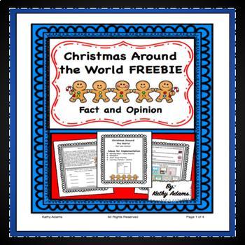 Preview of Fact and Opinion Christmas Around the World FREEBIE