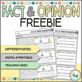 Fact and Opinion Differentiated Task Cards and Anchor Char