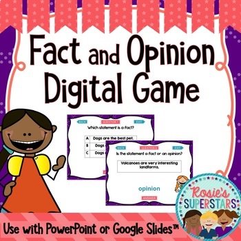 Preview of Fact and Opinion Digital Game for PowerPoint & Google Slides™  
