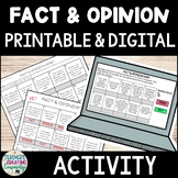 Fact and Opinion Digital & Printable Activity