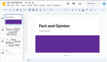 Preview of Fact and Opinion Intro Slideshow