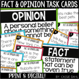 Fact and Opinion Task Cards (Print & Digital) Distance Learning