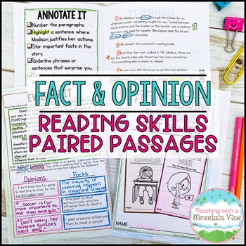Preview of Fact and Opinion Paired Passages