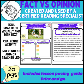 Preview of Fact and Opinion Reading Skill Practice - Created by Reading Specialist
