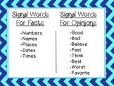 Fact and Opinion Signal Words