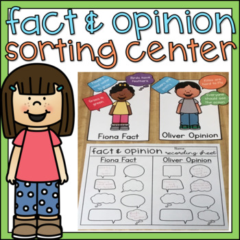 Preview of Fact vs Opinion Sort 1st Grade Literacy Center