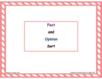 Preview of Fact and Opinion Sort - Printable, Easel Drag andDrop