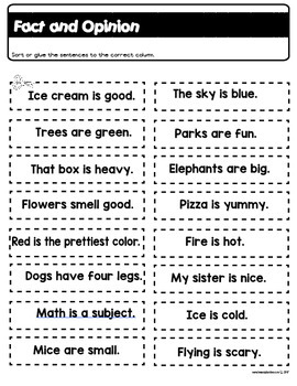 Fact and Opinion Teach and Print - Sorting Activities by The Lesson