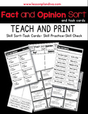 Fact and Opinion Teach and Print - Sorting Activities