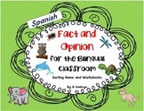 Fact and Opinion Sorting Game and Worksheets - Spanish