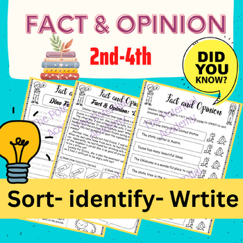 Preview of Fact and Opinion Sorting, Identifying, Writing, Reading Activities
