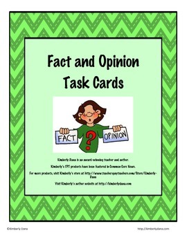 Preview of Fact and Opinion Task Cards