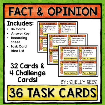 Preview of Fact and Opinion Task Cards Activities for ELA Centers