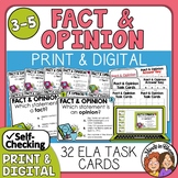 Fact and Opinion Task Cards | Print & Digital | Google | Easel Self-Checking
