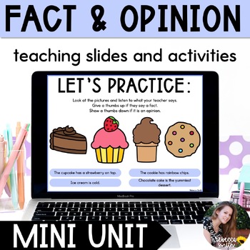 Preview of Fact and Opinion Worksheets, Teaching Slides, and Write the Room Activity