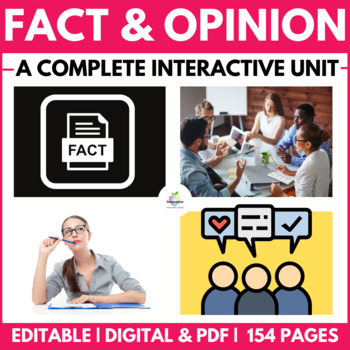 Preview of Fact and Opinion Task Cards & Unit Plan | Perspective & Bias | Digital + Print