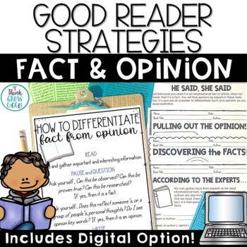 Preview of Fact and Opinion Worksheets Activities Anchor Charts and Task Cards