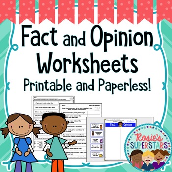 Preview of Fact and Opinion Worksheets Printable and Digital