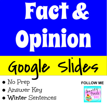 Preview of Fact and Opinion l Winter Sentences l DIGITAL Google Slide 