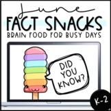 Fact of the Day - Fact Snacks for June (K-2)