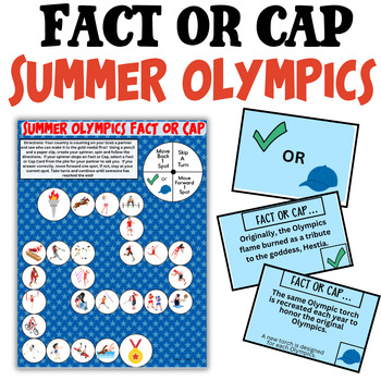 Preview of {FLASH SALE!!} Summer Olympics Fact or Cap Board Game: 64 Educational Facts!