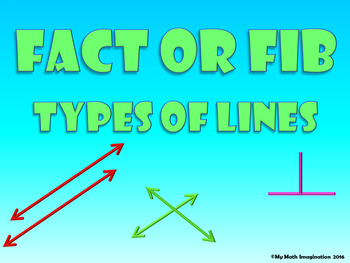 Preview of Fact or Fib Types of Lines - Powerpoint Parallel, Intersecting & Perpendicular