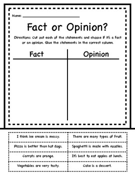 Fact or Opinion? by Christine Kerster | Teachers Pay Teachers